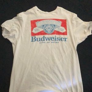 Medium 100% cotton white  “Budweiser” short sleeve